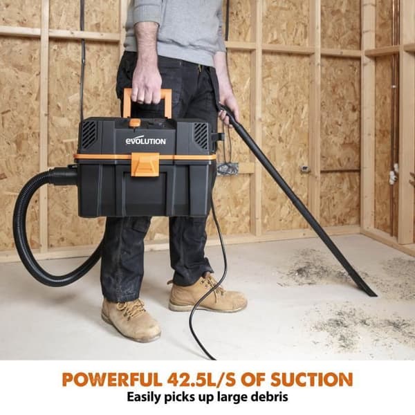 Vand & Støv Støvsuger Evolution R15VAC - EVOLUTION POWER TOOLS - 15L - Blæsefunktion - Synkronstik