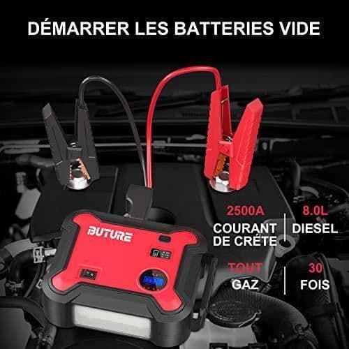 Bilstarter - BuTure - BR700 - 2500A - 23800mAh - Bærbar Luftkompressor