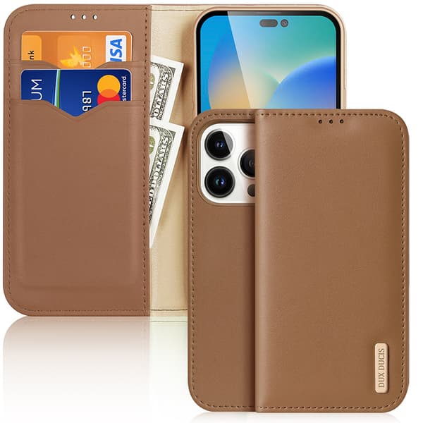 iPhone 16 Fodral Äkta Läder - Brun