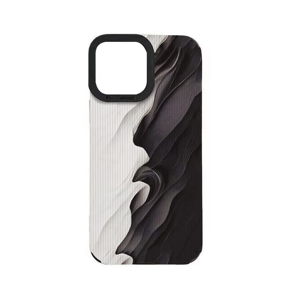iPhone 13 Pro Max Skal - Black and white waves