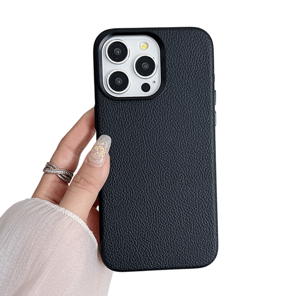 iPhone 16 Plus Skal Läder - Svart