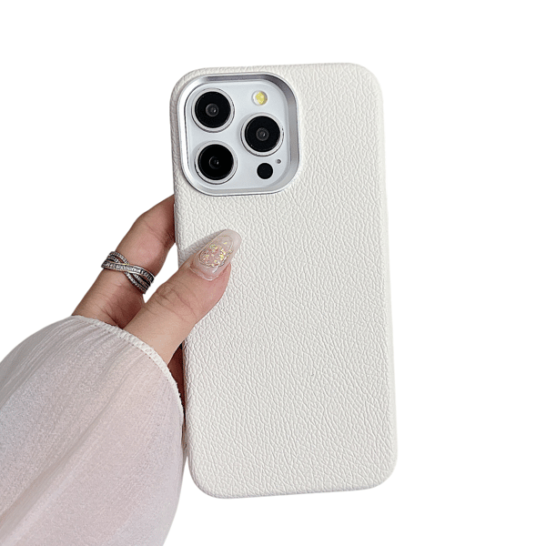 iPhone 16 Skal Läder - Vit