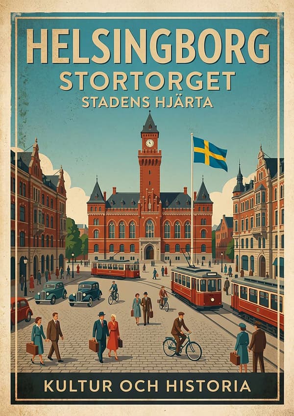A3 Print - Stortorget i Helsingborg – stadens hjärta