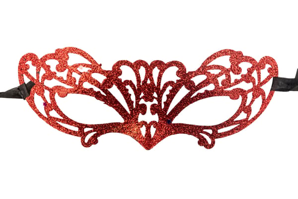 Ansiktsmask - Red glitter mask