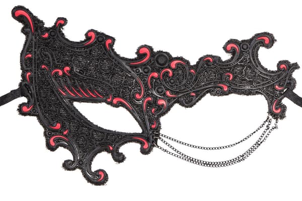 Ansiktsmask - Black/red chinless mask