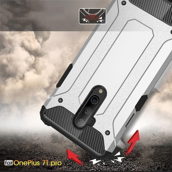 Oneplus 7T Pro Armor Case Stødsikkert Cover - Sort