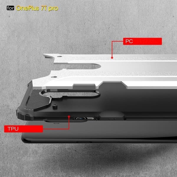 Oneplus 7T Pro Armor Case Stødsikkert Cover - Sort