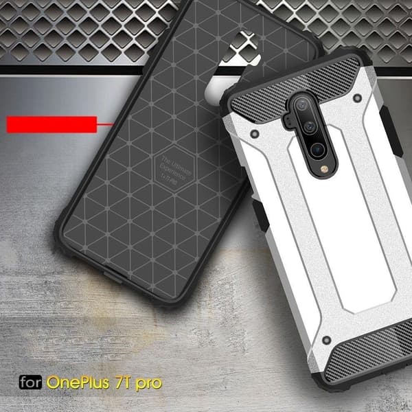 Oneplus 7T Pro Armor Case Stødsikkert Cover - Sort