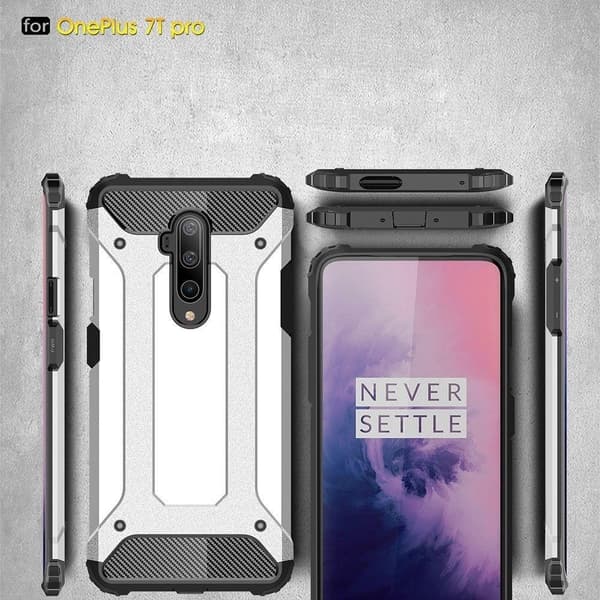 Oneplus 7T Pro Armor Case Stødsikkert Cover - Sort