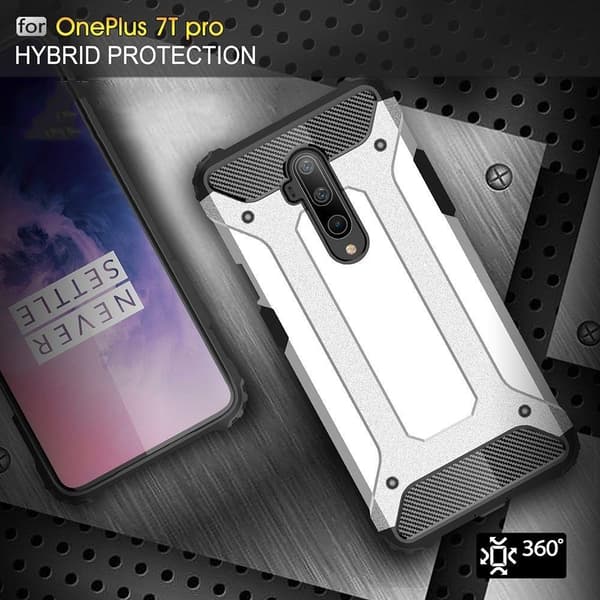 Oneplus 7T Pro Armor Case Stødsikkert Cover - Sort
