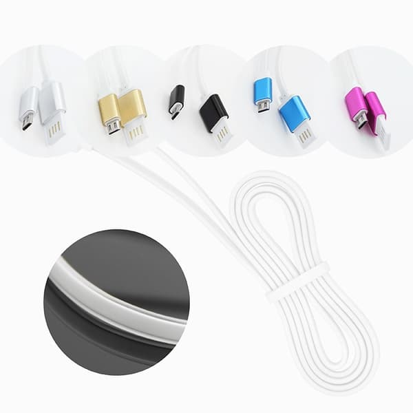 Trasselfri Flad USB Kabel - 1 Meter - Guld