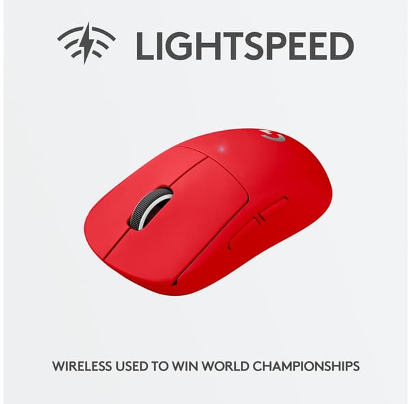 Logitech G PRO X Superlight Wireless Gaming Mouse, Red