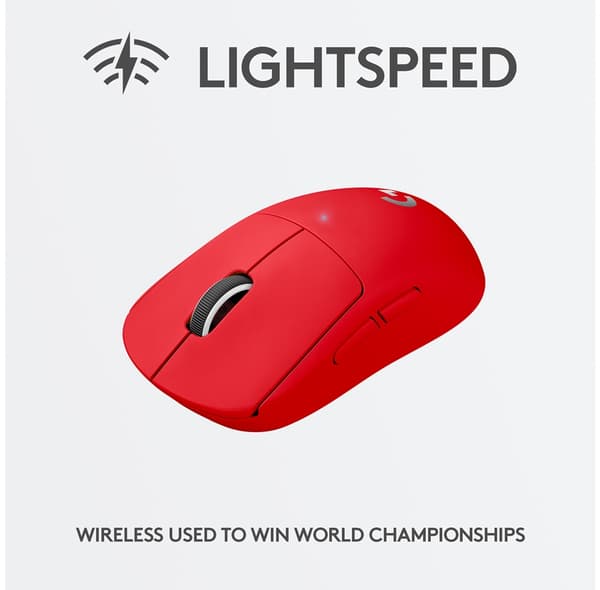 Logitech G PRO X Superlight Trådløs Gaming Mus, Rød