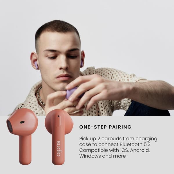 Bluetooth-hodetelefoner Sudio A1 True Wireless Oransje