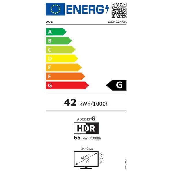 Skjerm AOC CU34G2X/BK 34" HD LED