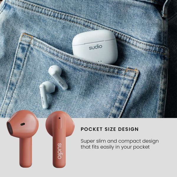 Bluetooth-hodetelefoner Sudio A1 True Wireless Oransje
