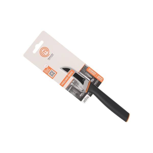 Skrellkniv MasterChef Svart Sølv Rustfritt stål 7,5 cm (12 enheter)