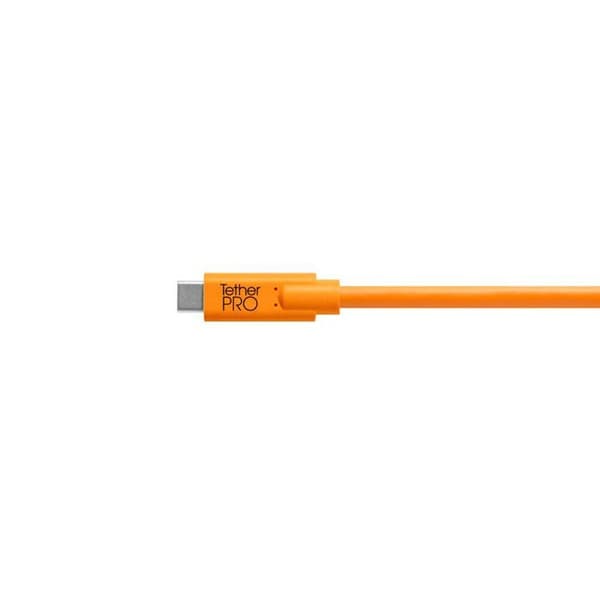 TetherPro USB-C till Mini-B 8-pins 2.0-kabel, 4,6 m (15 ft), hög synlighet orange