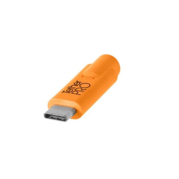 TetherPro USB-C till Mini-B 8-pins 2.0-kabel, 4,6 m (15 ft), hög synlighet orange