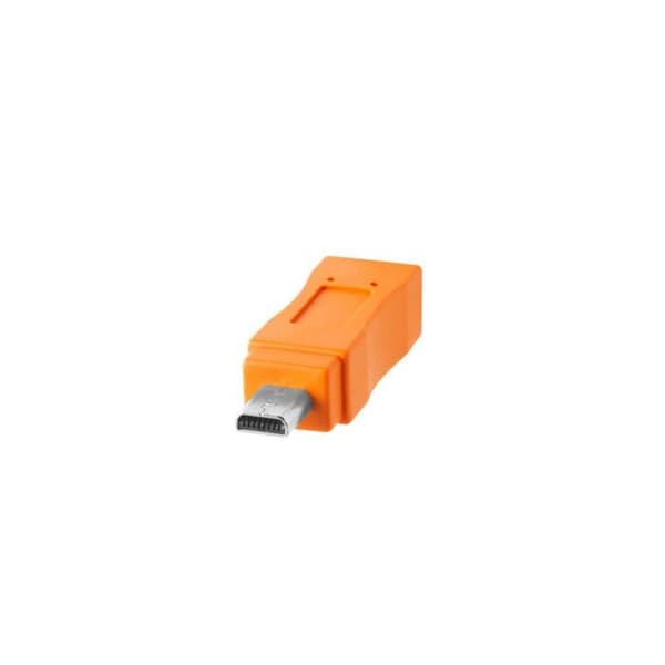 TetherPro USB-C till Mini-B 8-pins 2.0-kabel, 4,6 m (15 ft), hög synlighet orange