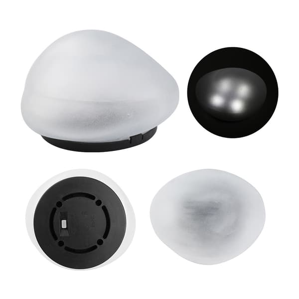 LED-solcellelampe sten kold hvid / solcellebelysning til haven / udendørs lampe IP65