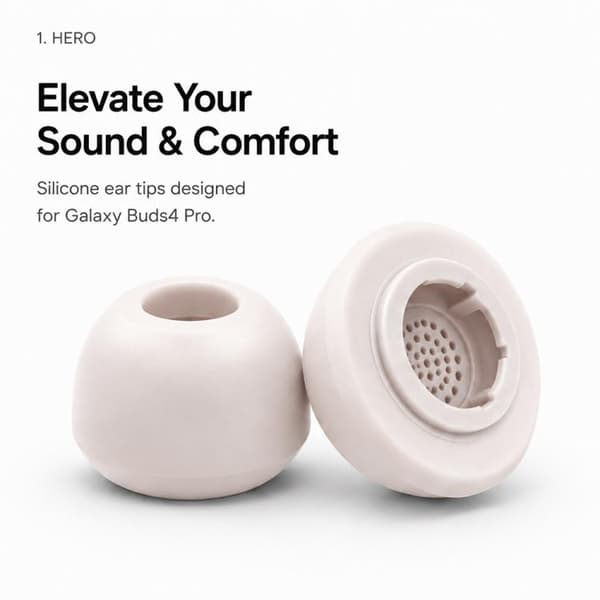 Silikone-ørepropper til Galaxy Buds3 Pro og Buds4 Pro – 3 par i størrelserne S, M og L – lyserød – reserveørepropper