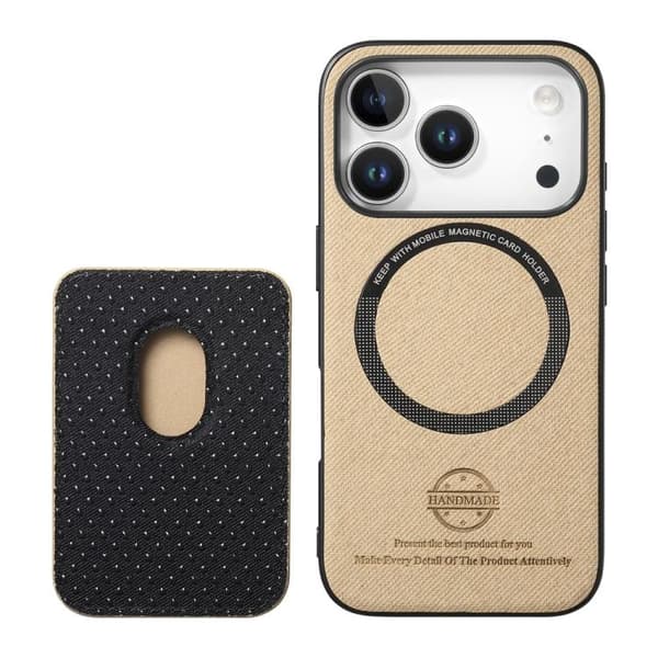 Magnetisk mobiletui i kunstlæder med kortholder til iPhone 14 - Khaki