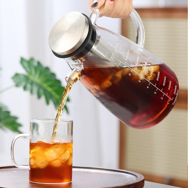 Cold brew-kande i glas med filter, 1800 ml / Cold brew-brygger