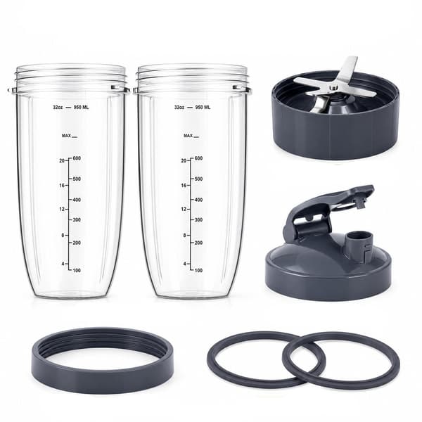 7-i-1-sæt til Nutribullet – 2 kopper, låg og knuseblad / Reservedele til Nutribullet