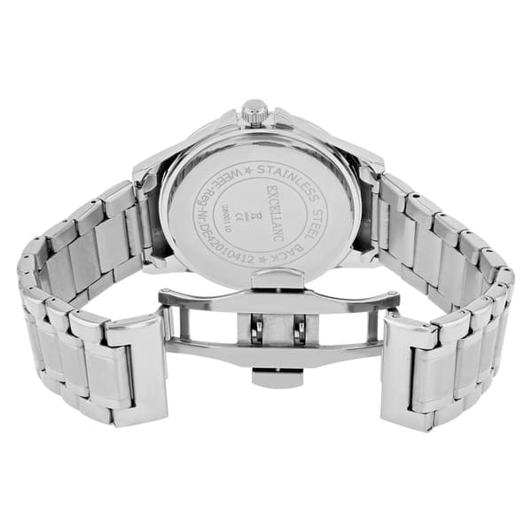 Excellanc herreur med metallænke / Armbåndsur – sølv/sort