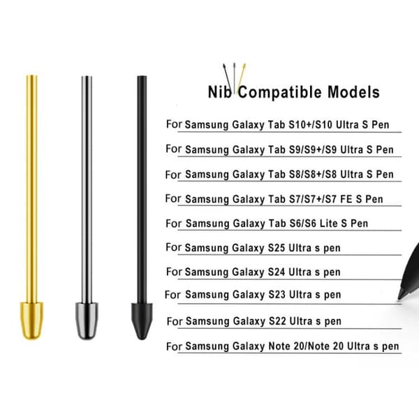 S Pen-spidser til Samsung Galaxy 8-pak / metalspidser / Galaxy Tab, S Ultra og Note