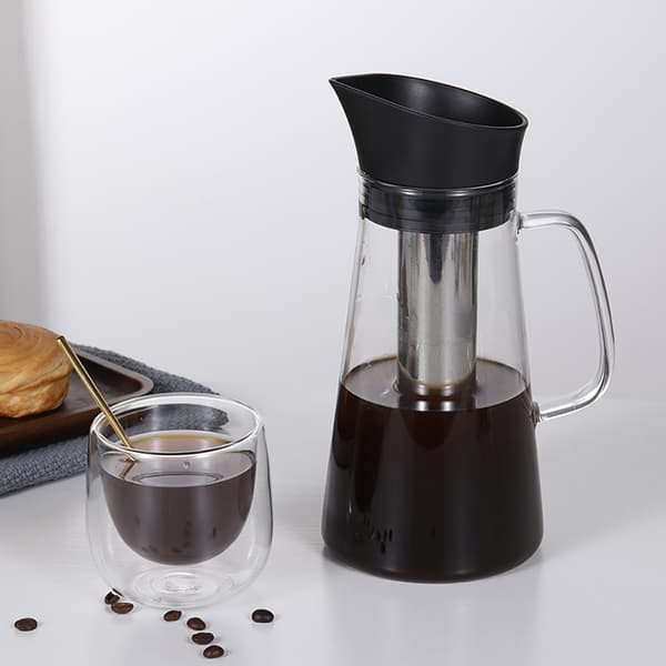 Cold brew-kande i glas med filter, 1200 ml / Cold brew-brygger