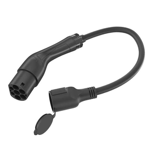 EV-opladningsadapter Type 2 til fransk stik 50 cm / Type 2-adapterkabel til Type E-stik