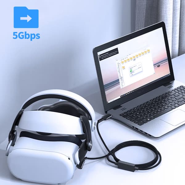 Forbindelseskabel USB-C til VR Quest 3 / Pico 4 / USB-C-forbindelseskabel til VR-headset