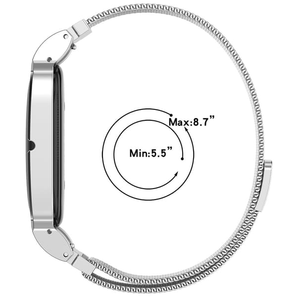 Magnetisk urrem til Google Fitbit Air – Sølv / Metalrem / Magnetrem