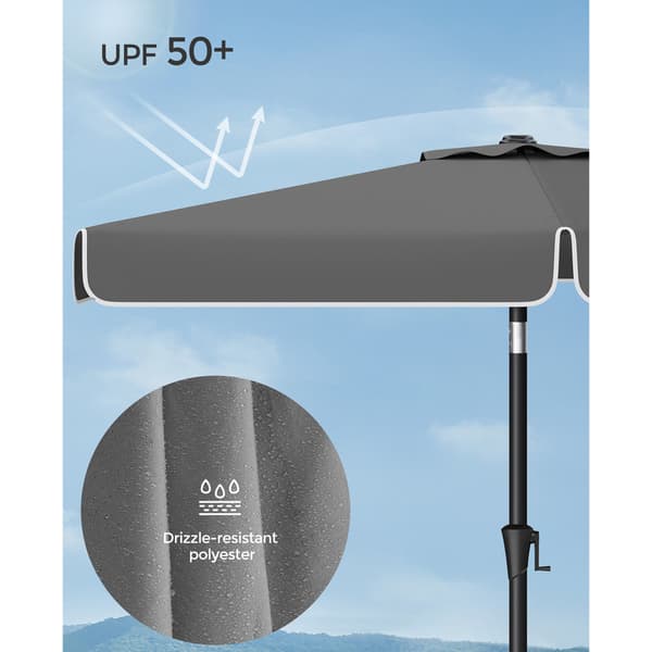 Parasol 2 x 1,5 m / rektangulær altanparasol / terrasseparasol / solbeskyttelse UPF 50+ / grå