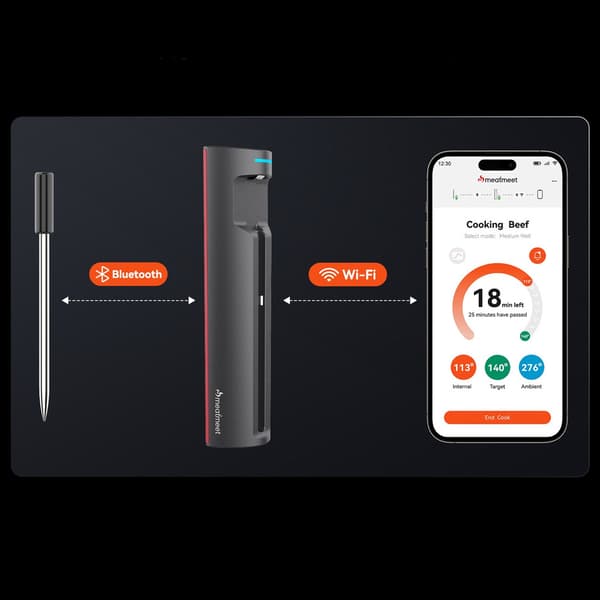 Meatmeet Pro Smart stegetermometer – Bluetooth-termometer til grill og ovn