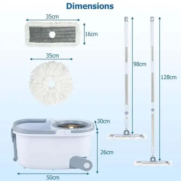 Moppesæt med spand –  gulvmoppe til gulvrengøring / moppe