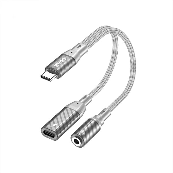 BWOO USB-adapter USB-C til USB-C og 3,5 mm til opladning og lyd