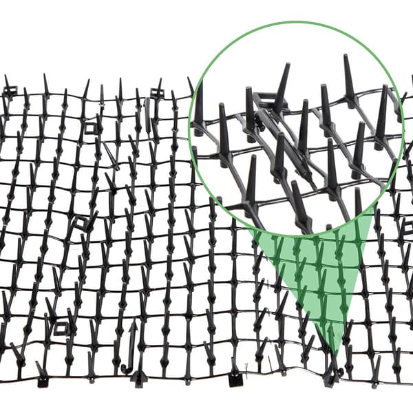 Afskrækningsmåtte mod katte og dyr / sort pigmåtte til have 200×30 cm