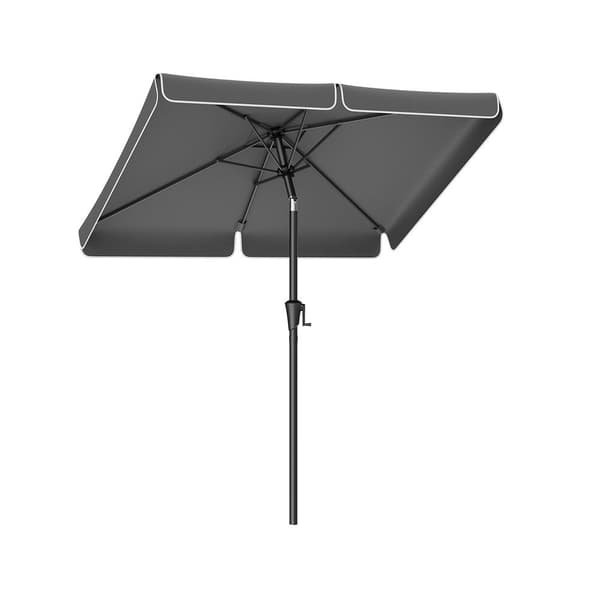 Parasol 2 x 1,5 m / rektangulær altanparasol / terrasseparasol / solbeskyttelse UPF 50+ / grå
