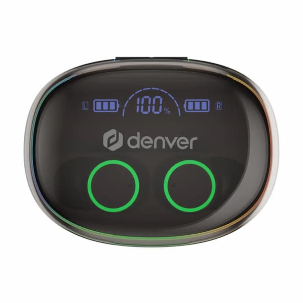 Denver TWE-55B TWS-headset med LED - Svart