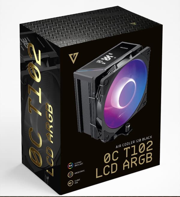 MODECOM CPU-KØLER VOLCANO 0C T102 LCD ARGB SORT