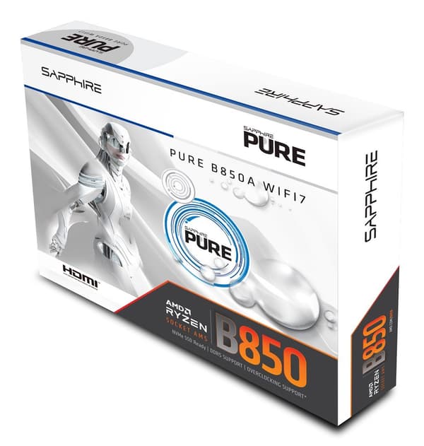 SAPPHIRE PURE B850A WIFI7 emolevy