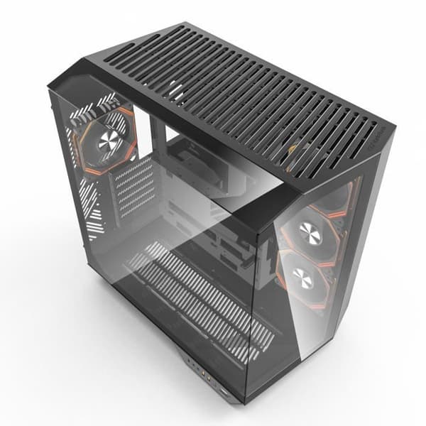 Kabinet uden strømforsyning - DARKFLASH DY470 - Cube - ATX-format - Sort