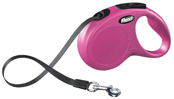 Flexi New CLASSIC 5 m rosa utdragbart hundkoppel