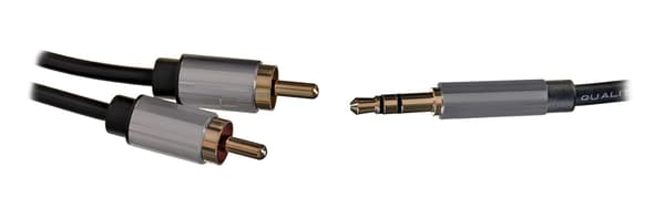 3,5 mm han til 2RCA han lydkabel 5 m sort