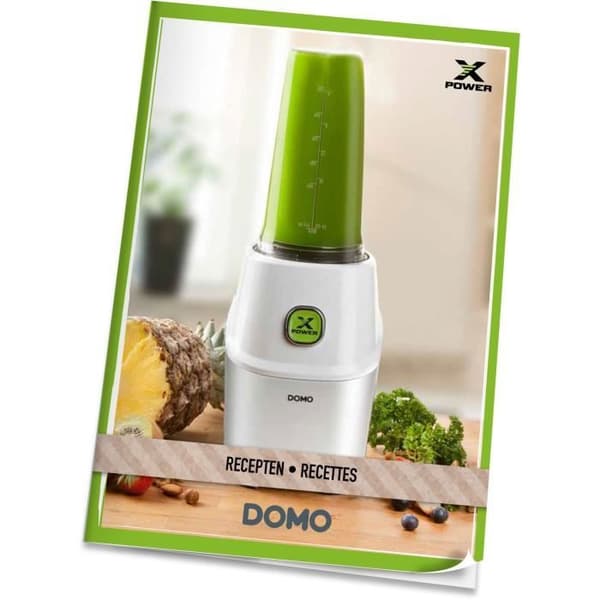 DOMO Xpower -tehosekoitin - DO700BL - 1000 W - 3 pulloa (700 ml ja 2 pulloa à 500 ml) - 10 kpl - Harmaa