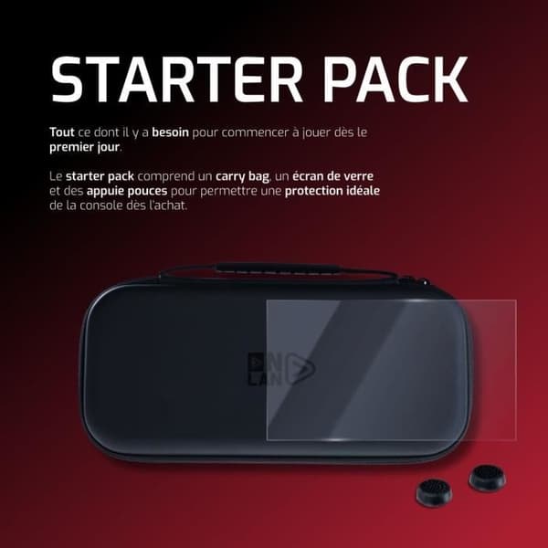 Starterpakke - ONLAN - Nintendo Switch 2 - Sort etui + skærmbeskytter + styrepinde