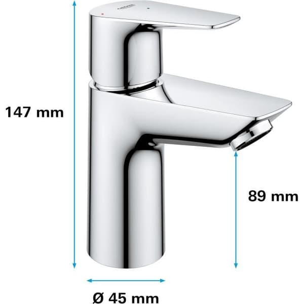 Badeværelsesarmatur til håndvask - GROHE - Ethuls - Krom - Vandbesparende